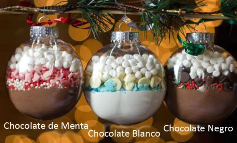 Bolas de navidad para hacer chocolate caliente