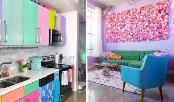 Esta mujer tiene el apartamento más colorido jamás visto con colores de unicornio