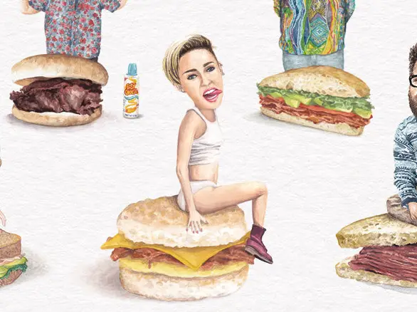 Diseños de celebridades en sandwiches