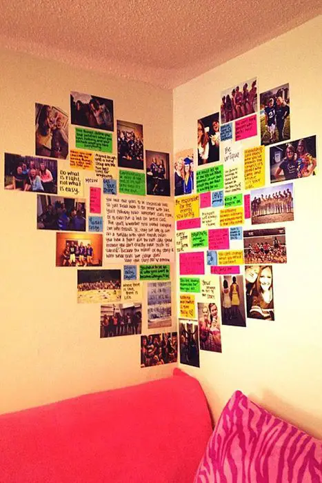 Cute DIY Room Decor Ideas for Teens - DIY Bedroom Projects for Teenagers - Heart Shaped Memory Wall Art