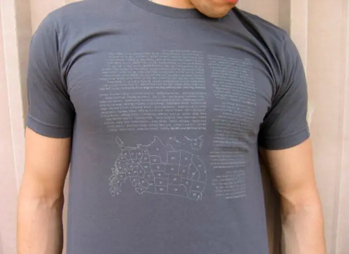 La impresión en la camiseta.