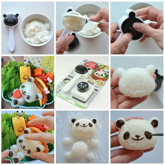 // Tutorial for Panda Onigiri Set for Bento // #DIY #crafts: 
