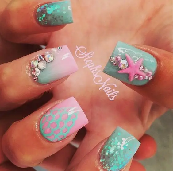 @_stephsnails_ on Instagram Mermaid nails: 
