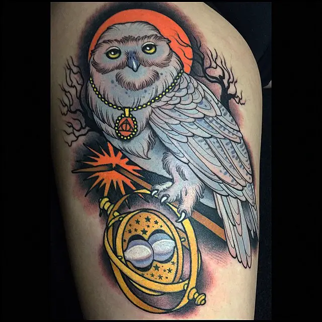 Hedwig Harry Potter 3 tatuaje