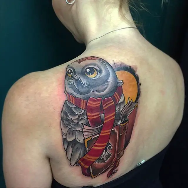 Hedwig Harry Potter tatuaje 4
