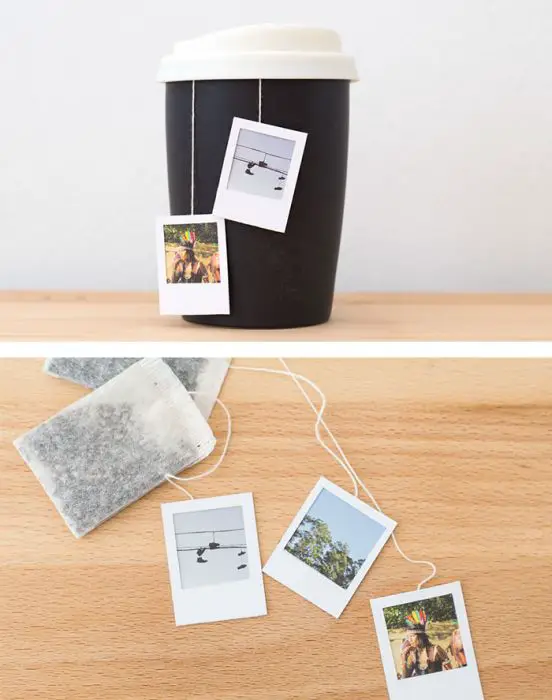 Polaroid marco bolsita de té Etiquetas