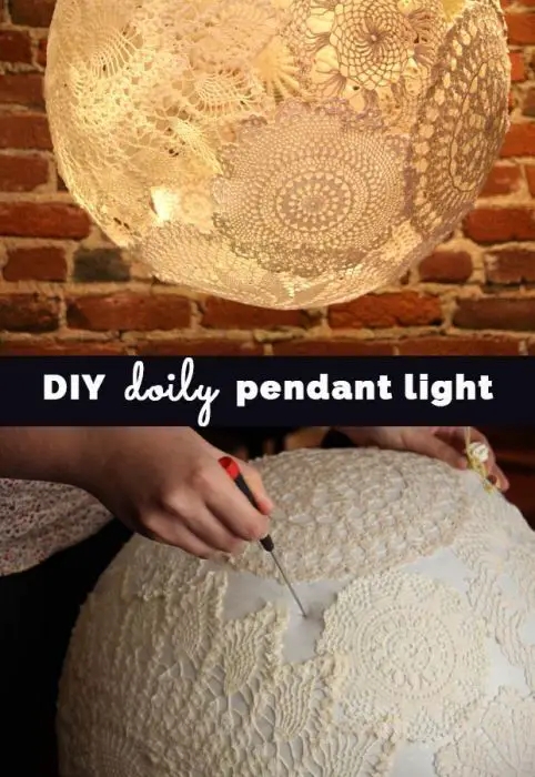 DIY Doily Pendant Lighting - Cool Bedroom Decor Ideas and Creative, Homemade Lighting Ideas