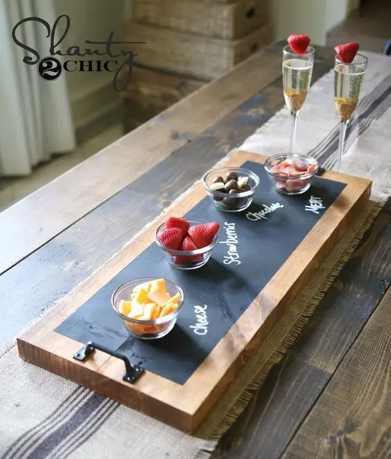Great tutorial for this DIY Chalkboard Serving Tray and YouTube Video! Easy to follow instructions! Perfect for gifts and entertaining!: 