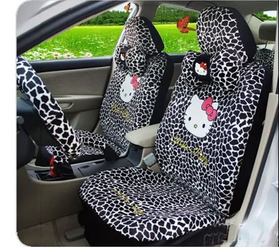 New 18 Pcs New #HelloKitty Universal Giraffe Print Car Seat Covers Mirror Cover from <img src=