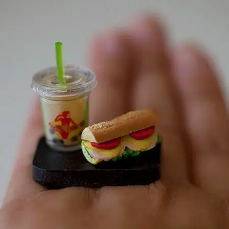 Kawaii Cute Miniature Food Ring Milk Bubble by fingerfooddelight, .00: 