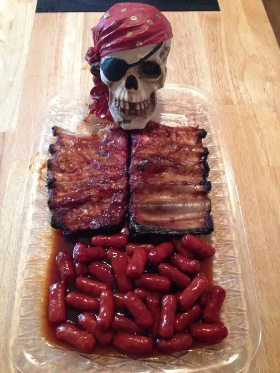 Skeleton rib and guts - Click Pic for 20 Healthy Halloween Snack Ideas for Kids: 