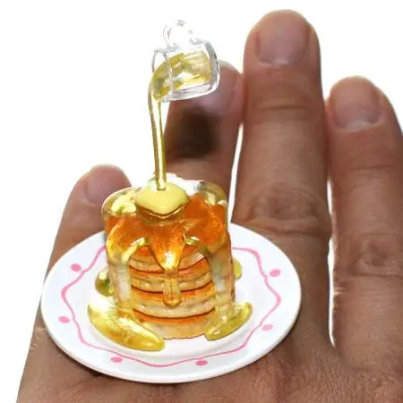Kawaii Miniature Food Floating Ring - Pancakes with Syrup: 