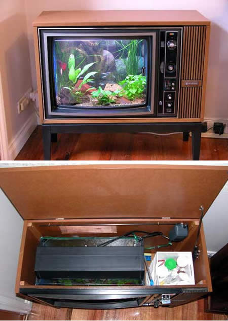 Resultado de imagen para reuse tv aquarium