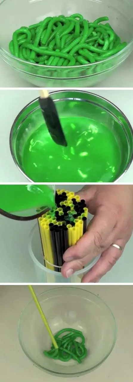 Gummy Worms | 20+ DIY Halloween Crafts for Kids to Make: 