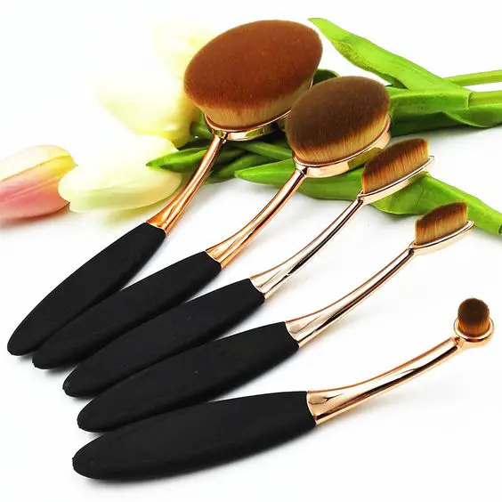 5 Piece Oval Brush Make Up Toothbrush Set 2016 Rose Gold Oval Makeup Brush Set Cosmetic Brushes For Makeup Oval Brush Set #85846: 