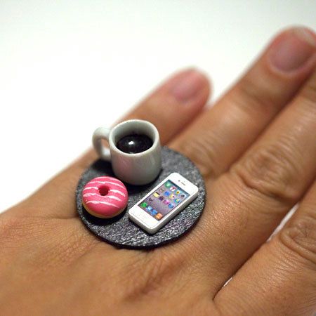 Kawaii Cute Japanese Miniature Food Ring Day by fingerfooddelight, .00: 