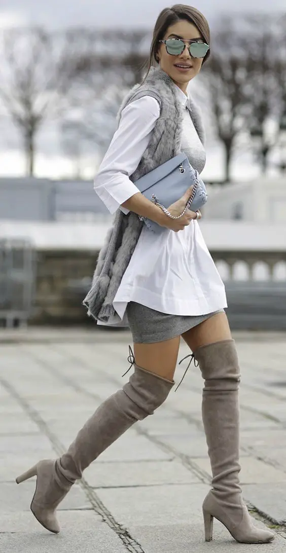 obsessed with this outfit. over the knee boots love: 