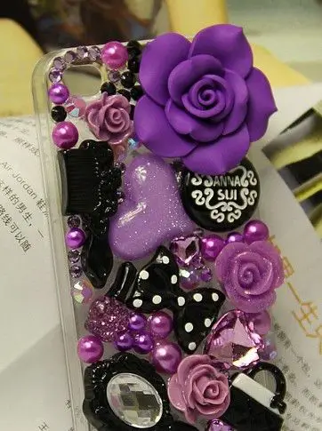 Great Purple Resin Flower Flatback Scrapbooking DIY Phone Case Deco Den Kit | eBay: 