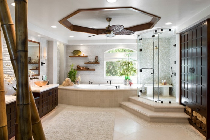 Excelente estado de ánimo en la decoración del cuarto de baño, que acaba de ser la mejor opción para la creación de un ambiente elegante.