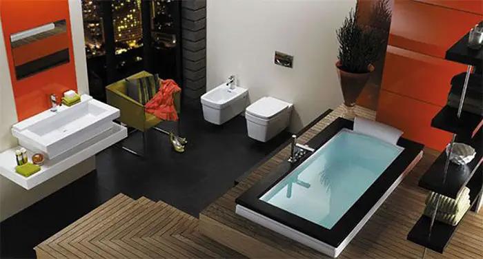 El bien y el baño diseño bonito que va a ser una gran solución para la decoración.