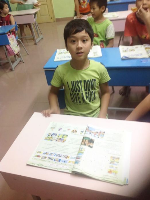 My Brother Teaches English In Vietnam. I Don't Think This Young Student Or His Parents understood What His T-Shirt Meant