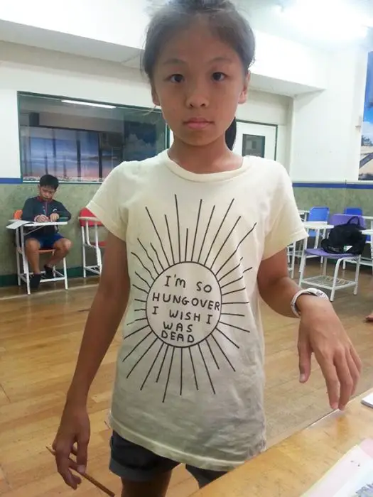My Buddy Is Teaching Young Kids In Taiwan. This Is His Student