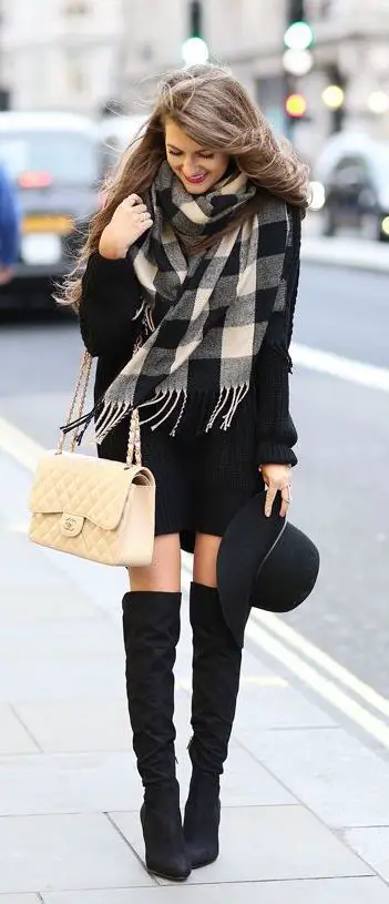 #winter #fashion / plaid scarf: 