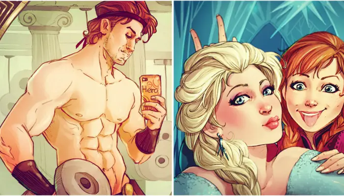 Como se verían los personajes de Disney si tuvieran Instagram