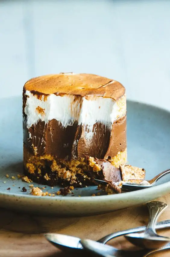 Recipe for S'mores Custard Cake: 