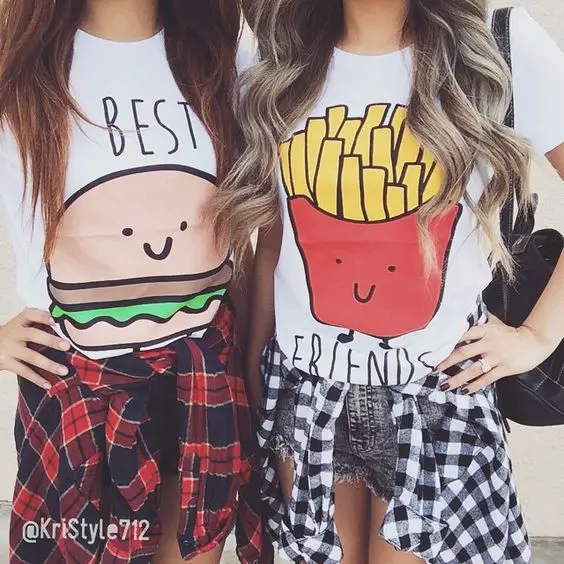I would be my own best friend. Because I want both of these shirts x3 Hey, befriending yourself is allowed. Right? *derp* Be the hamburger to my fries <3: 