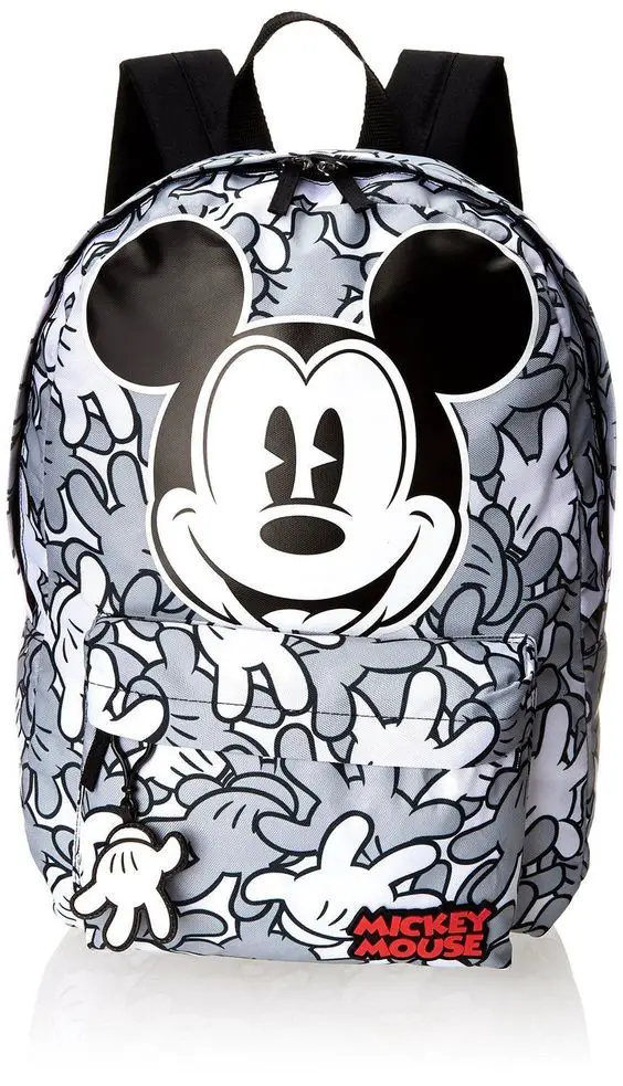 Black Grey Mickey Mouse Glove Disney Backpack by Loungefly: 