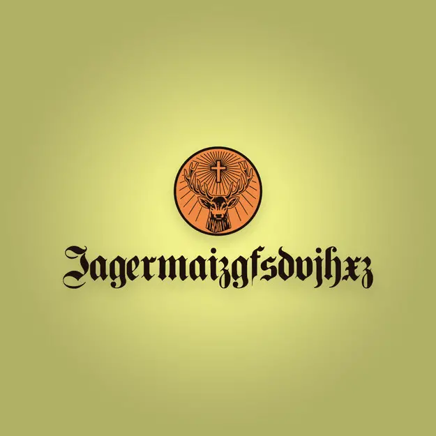 logotipo de Jagermeister con la frase mal escrito "jagermaizgfsdujhxz"