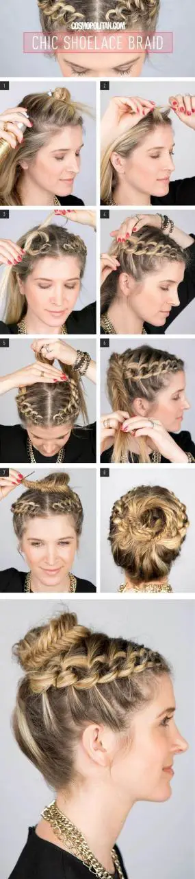Chic Shoelace Braid hair diy hair ideas hairstyles diy hairstyles hair pictures hair designs hair images: 