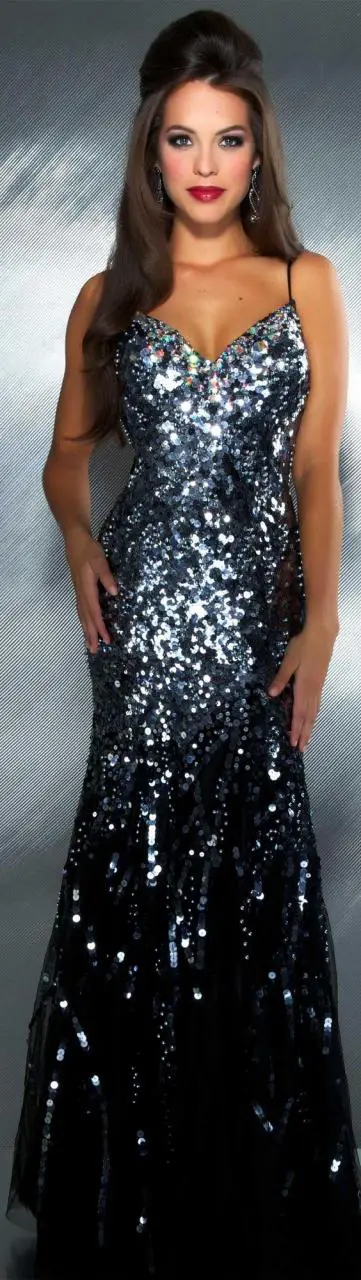 Mac Duggal couture dress black / gunmetal #long #dress #glitter MAC DUGGAL PROM STYLE 85094M: 