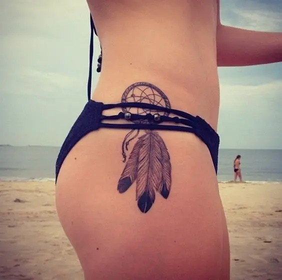Best 55 Sexy Dreamcatcher Tattoo Designs for Girls: 