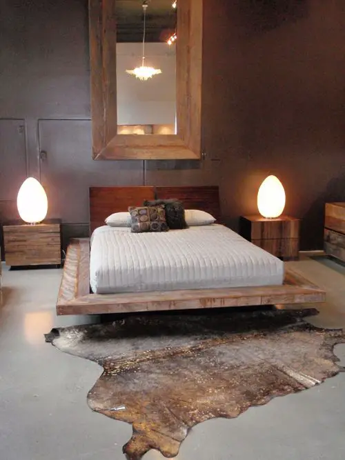 platform bed + bedside tables :: home decor, master bedroom furniture, nightstands: 