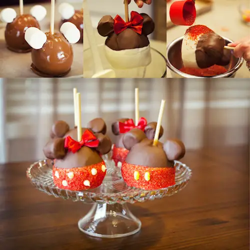 HOW TO MAKE MICKEY & MINNIE CADY APPLES - this looks easy! 