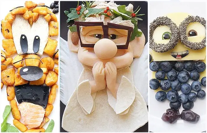 Comidas hechas como personajes animados