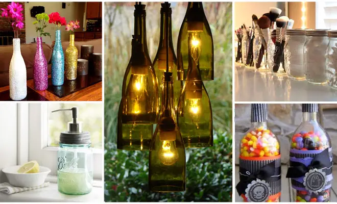 Ideas de decoración usando botellas de vidrio