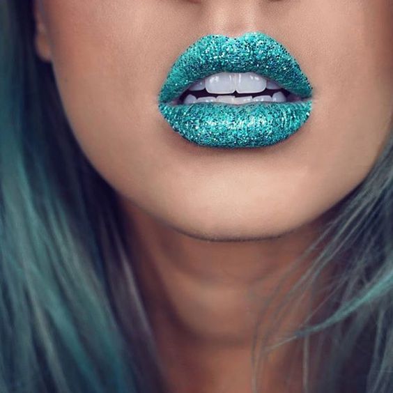 Mermaid tail lips ✨@beautybytoria wearing BLITZED + Siren fantasy glitter over top. #meltblitzed #meltcosmetics More: 
