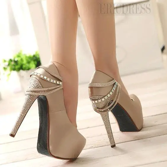 Fabulous Platform Stiletto Heels with Rhinestone & Chains Prom Shoes Prom Shoes- ericdress.com 10852388: 