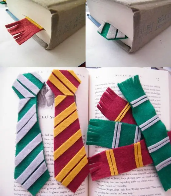 Hogwarts house ties and scarves made of felt: 