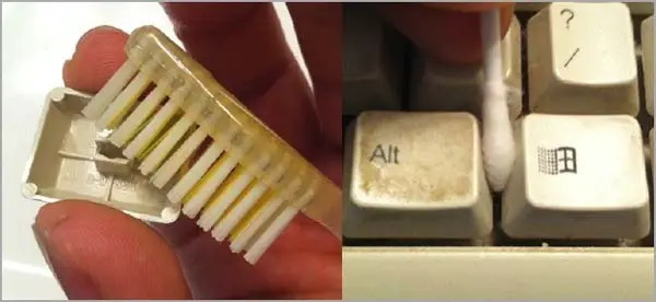 11.) Cepillos de dientes y Q-tips son el mejor amigo de su teclado sucio.