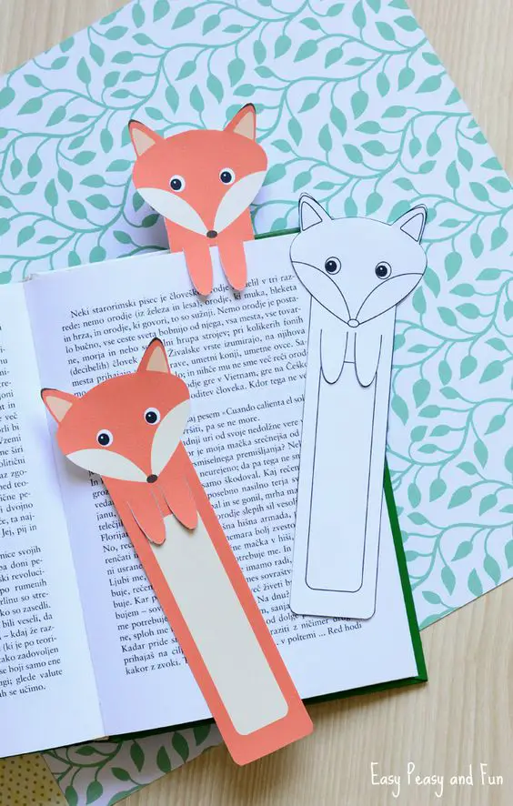 Printable Fox Bookmarks - DIY Bookmarks - Easy Peasy and Fun: 