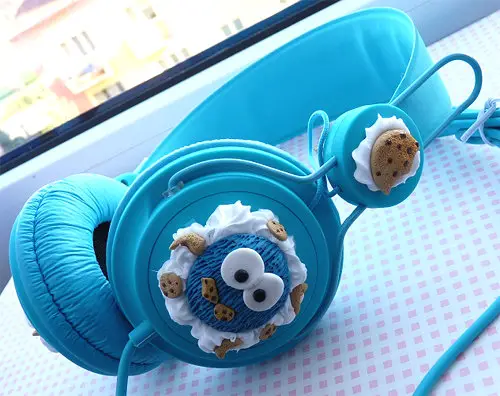 hermosos audífonos Cute Cookie Monster headphones