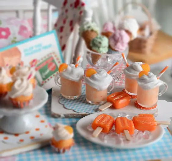 Creamsicle naranja miniatura flotadores y barra por CuteinMiniature: 