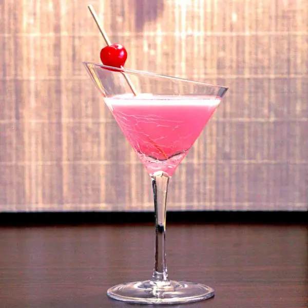 The Pink Lady, featuring applejack and gin, was popular in the '50s. It's pink and opaque, so on first sight you might expect it to be super sweet, but it's actually drier than most modern cocktails.