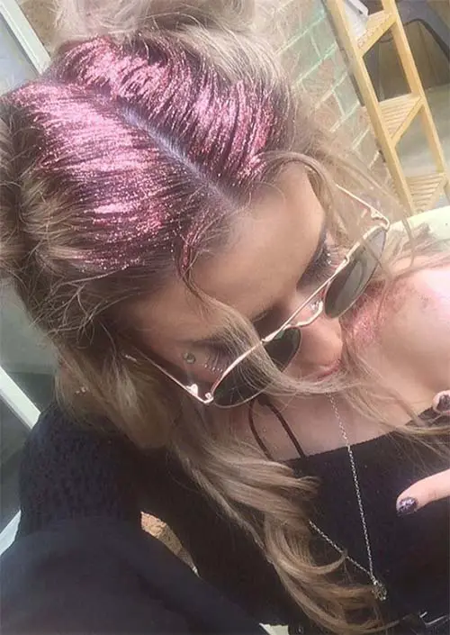 Glitter Peinados ideas: el pelo rosado del brillo