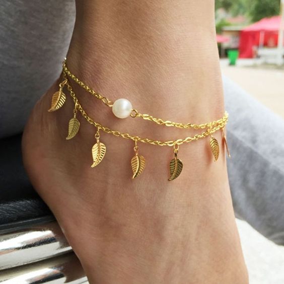 Shoespie Rose Gold Chic Beach Anklet: 