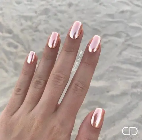 chrome nail art designs rose gold ideas for winter and DIY | mirror | manicure | nailart | tips | swatch | easy and simple for beginners | gel polish | dot | geometric | elegant: 